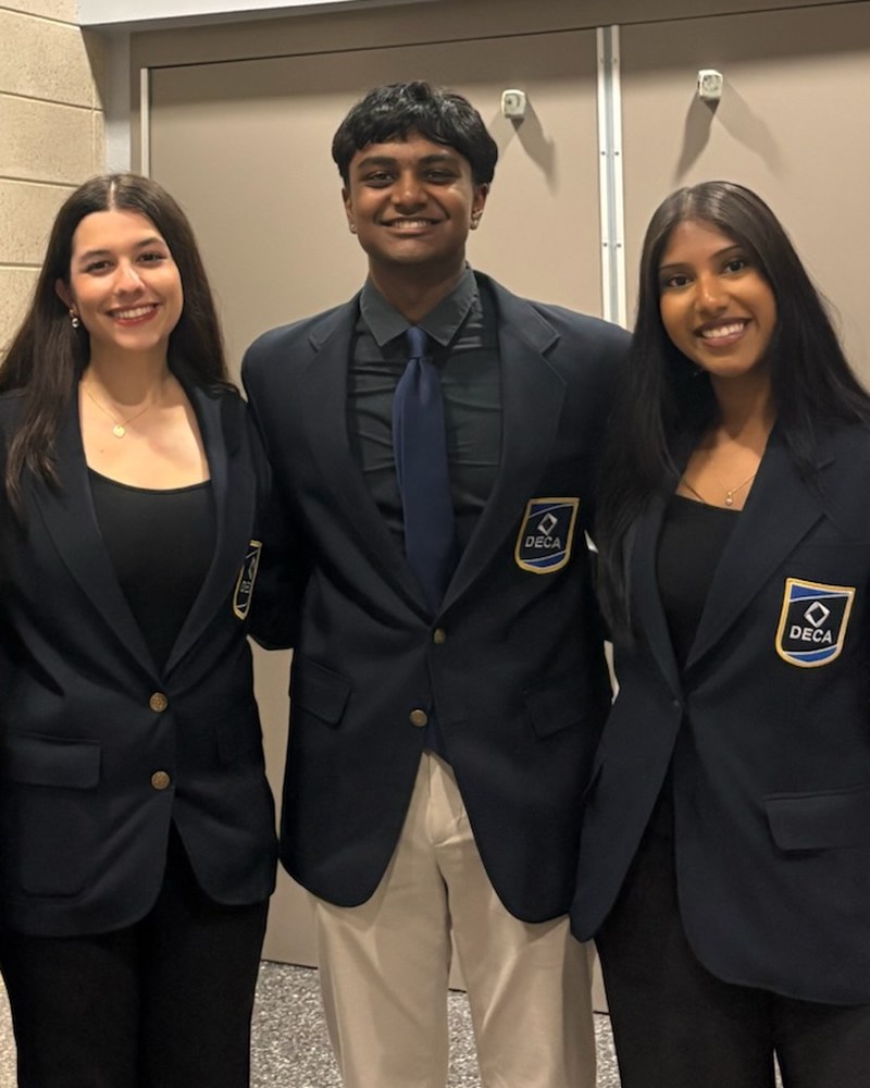 Srihan Hanumansetty in a DECA blazer
